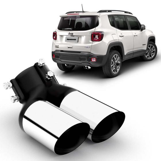 Imagem de Ponteira de escapamento esportivo jeep renegade 2016 a 2023 aço inox