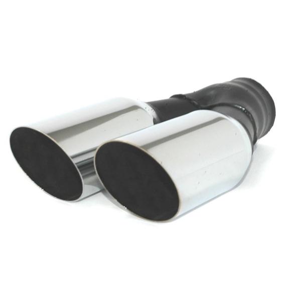 Ponteira Dupla Reta Cromada Universal Para Escapamento S33 Menor preço em Ponteira Dupla Reta Cromada Universal Para Escapamento S33