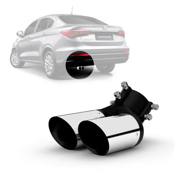 Ponteira esportiva para escapamento fiat cronos aço inox Menor preço em Ponteira esportiva para escapamento fiat cronos aço inox