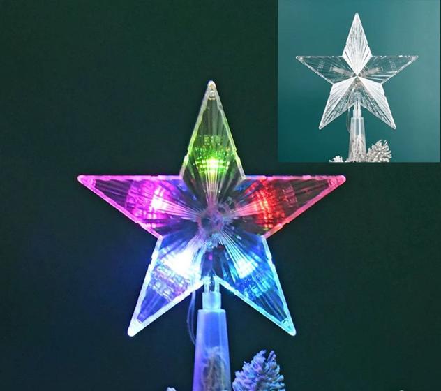 Imagem de Ponteira Estrela Bivolt 10Leds Colorido Pisca Pisca Para Decoração Arvore de Natal 110V/220V