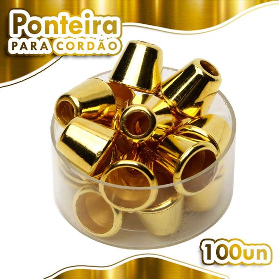 Imagem de Ponteira Para Cordão Sininho Ouro 10mm - Com 100 Unidades - BRX