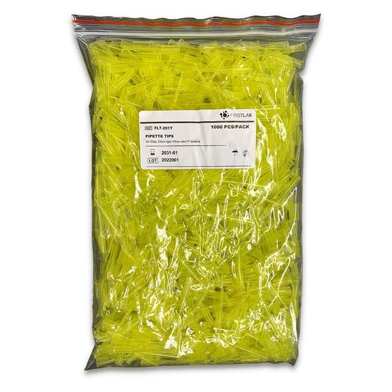Imagem de Ponteira Tipo Gilson Micropipeta Amarela 1 A 200 UL Com 1000 Unidades
