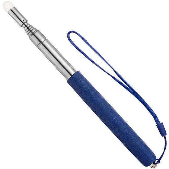 Imagem de Ponteiro telescópico para professores com cordão manual, ponteiro didático para sala de aula, ponteiro extensível, ponteiro retrátil, apresentador portátil, ponteiro de quadro branco (azul)