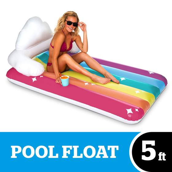 Imagem de Pool Float BigMouth Inc. Giant Rainbow Lounge com porta-copos