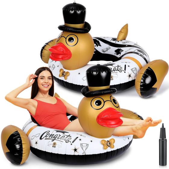 Imagem de Pool Float PullCrease Graduation Giant Duck com bomba, 2 unidades