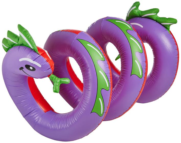 Imagem de Pool Float Swimline, serpente encaracolada de duas cabeças, roxa/verde