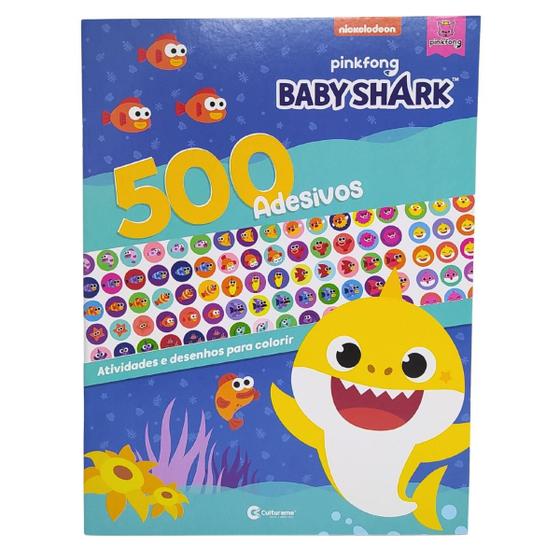 Imagem de POP Baby Shark 500 Adesivos com Desenhos Colorir Culturama