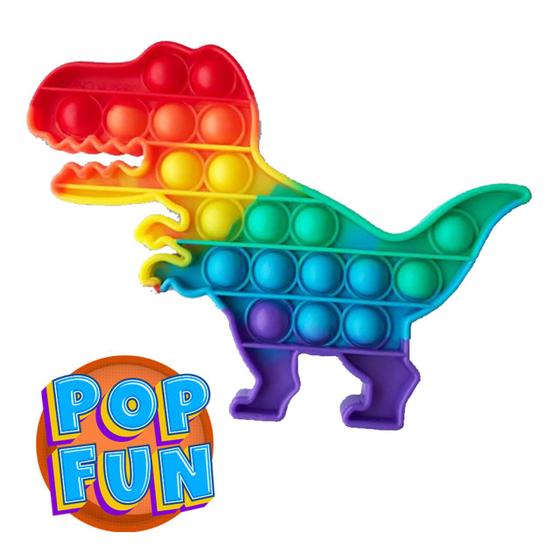 Imagem de Pop It Dinossauro Yestoys Arco-íris Fidget Brinquedo Anti Stress