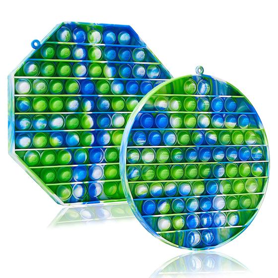 Imagem de Pop It Fidget Hasbud Páscoa Tie Dye - Pacote com 2 (100 Bolhas)