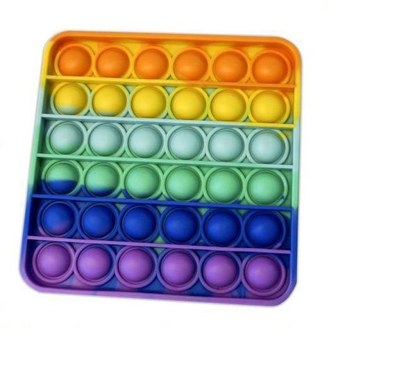 Imagem de Pop It Fidget Toy Quadrado Arco Iris Com Selo Inmetro