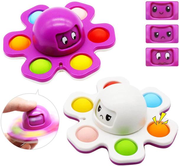 Imagem de Pop it Fidget Toys Brinquedo sensorial Do Rosto Polvo Flip - DM toys