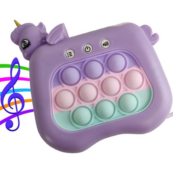 Imagem de Pop It Mini Game Unicornio 4 Modos Som Luzes Jogo Relaxante Portatil Anti Estresse Toys Crianças Fidget Sensorial
