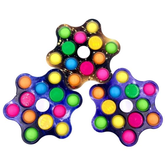 Imagem de Pop It Spinner Fidget Toy Giratório Antistress Com Luzes