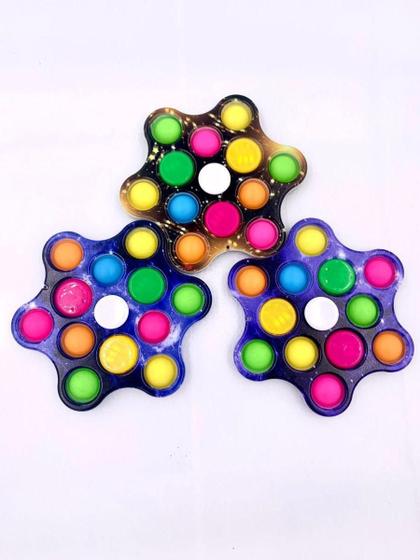Imagem de Pop It Spinner Fidget Toy Giratório Antistress Com Luzes