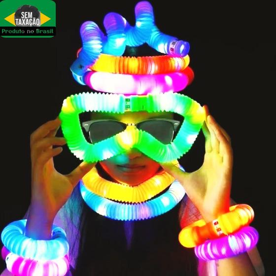 Imagem de Pop Tube Led Com Luz Fidget pop it Brinquedo INFANTIL 3 un 