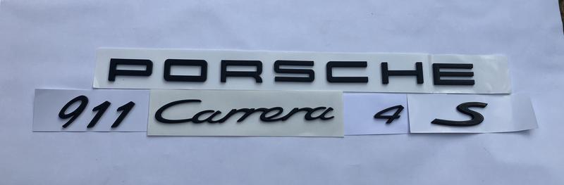Imagem de Porsche Emblema Kit Porsche + 911 + Carrera + 4 + S Preto B