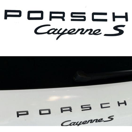 Imagem de Porsche Emblema Kit Porsche + Cayenne + S Preto Fosco