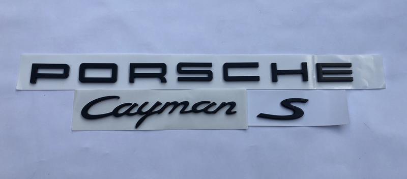 Imagem de Porsche Emblema Kit Porsche + Cayman + S Preto Brilhante