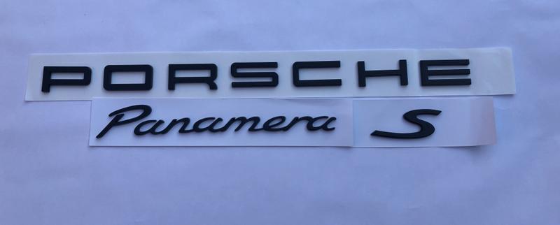 Imagem de Porsche Emblema Kit Porsche + Panamera + S Preto Brilhante