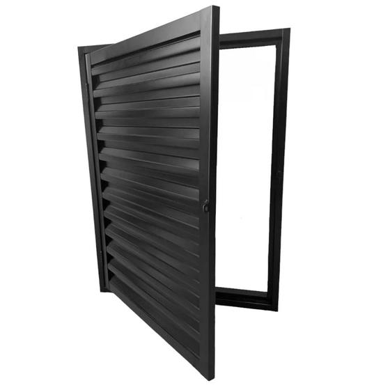 Imagem de Porta Abrigo Alçapão Para Telhado 80x60 Portinhola De Aço Laminado Preto Para Acesso Laje Sótão Água Luz