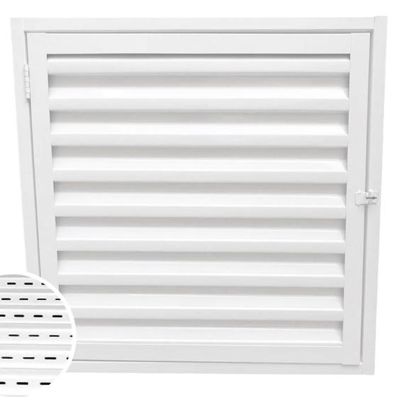 Imagem de Porta Abrigo Alçapão Ventilado Para Telhado Laje Sótão Água Luz Portinhola Em Aço Laminado Branco