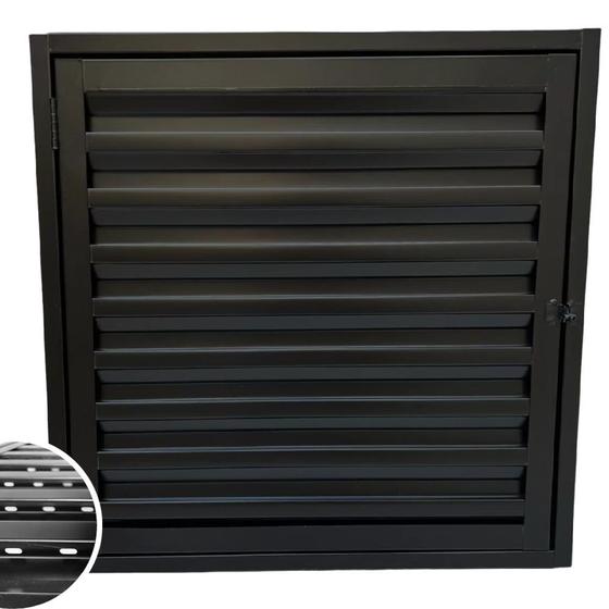 Imagem de Porta Abrigo Alçapão Ventilado Para Telhado Laje Sótão Água Luz Portinhola Em Aço Laminado Preto