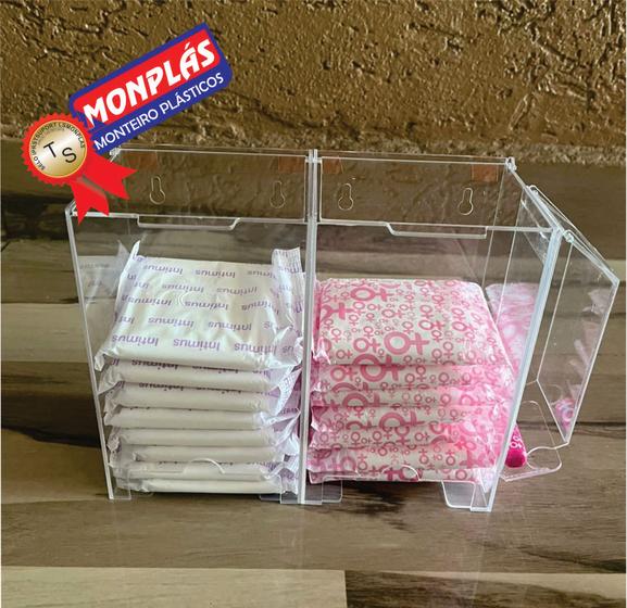 Imagem de PORTA ABSORVENTE EM ACRÍLICO CRISTAL 3 em 1