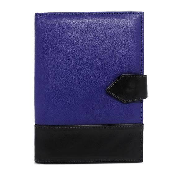 Imagem de Porta Agenda de Couro - Azul Marinho/Preto