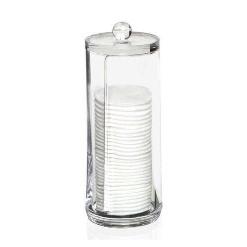 Imagem de Porta Algodão Acrílico Transparente com Tampa Redondo Porta Algodão em Disco
