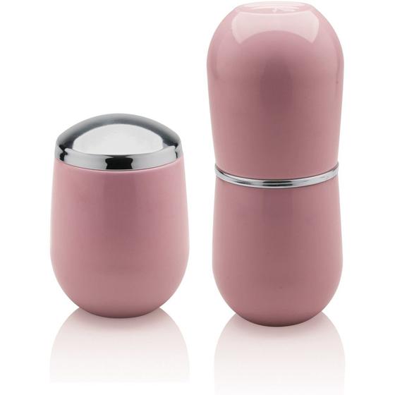 Porta Algodão/ Cotonete + Porta Escova Banheiro Rosa Menor preço em Porta Algodão/ Cotonete + Porta Escova Banheiro Rosa