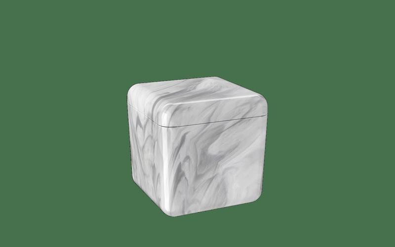 Imagem de Porta Algodão ou Cotonetes Coza Cube 8,5 x 8,5 x 8,5 cm Mármore Branco