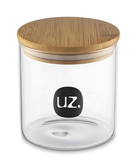 Imagem de Porta Alimentos em Vidro 550Ml Com Tampa em Bambu 10CM UZ7004 UzUtil