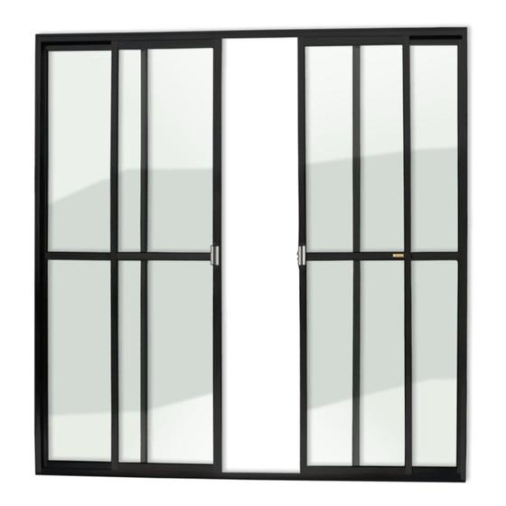 Imagem de Porta Balcão 4 Folhas Super 25 Vidro Liso 210cm x 200cm Brimak