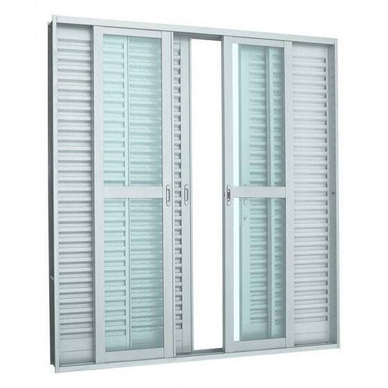 Porta Balcão de Correr Aço Sasazaki Prátika Apd 6 Folhas 217 x 200 x 12cm Menor preço em Porta Balcão de Correr Aço Sasazaki Prátika Apd 6 Folhas 217 x 200 x 12cm