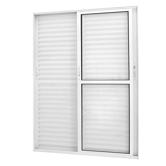 Porta Balcão de Correr com Veneziana de Alumínio Branco 3 Folhas Móveis Atlântica Magnum - 2.10 (A) X 1.50 (L) Menor preço em Porta Balcão de Correr com Veneziana de Alumínio Branco 3 Folhas Móveis Atlântica Magnum - 2.10 (A) X 1.50 (L)