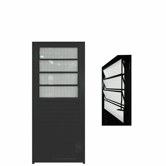 Imagem de Porta Basculante Aluminio Preto 2.10 x 0.80 Lado Direito- Hale