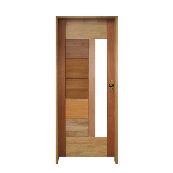 Imagem de Porta BBB Mista Com Visor 92 X 2.10 Batente 11 CM Fechadura Externa Lado Esquerdo - Rodam