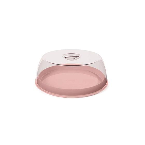 Porta Bolo Tampa Transparente Boleira Rosa Menor preço em Porta Bolo Tampa Transparente Boleira Rosa