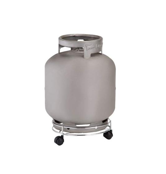 Imagem de Porta Botijao De Gas Com Rodizio Lara Diam. 300 X A100 Mm - Cromado