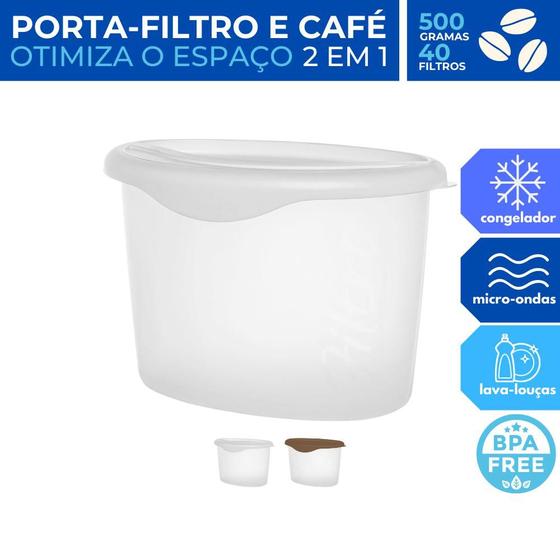 Imagem de Porta Café c/ Divisórias Filtro Papel Café Cozinha Utilidade