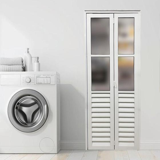 Imagem de Porta Camarão Palheta com Vidro 210 X 80cm Linha 25 Lado Esquerdo
