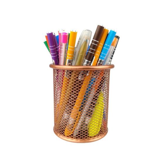 Imagem de Porta Caneta Aramado Redondo Rose Gold 10cm