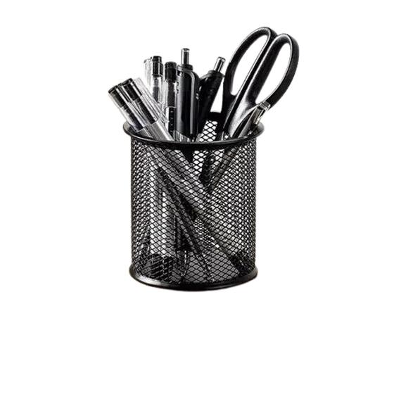 Imagem de Porta caneta, lápis, objetos aramado metal redondo papelaria prática