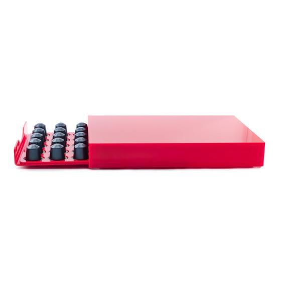 Porta Cápsula Acrílico de Gaveta - Compatível com Cápsulas Nespresso - Vermelho - 35 un. Menor preço em Porta Cápsula Acrílico de Gaveta - Compatível com Cápsulas Nespresso - Vermelho - 35 un.