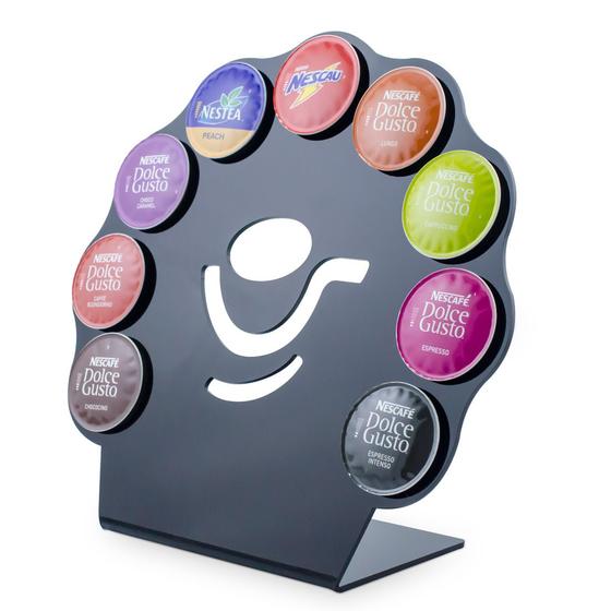 Porta Cápsula Acrílico Dolce Gusto Leque Preto - 9 un Menor preço em Porta Cápsula Acrílico Dolce Gusto Leque Preto - 9 un