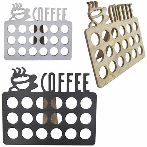 Imagem de Porta capsula nespresso com 18 compartimentos coffee de mesa cafe bancada suporte em mdf