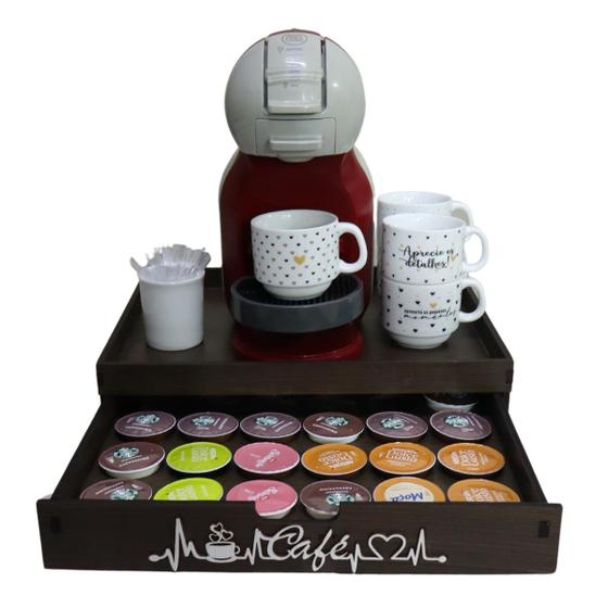 Imagem de Porta-cápsulas E Bandeja Decorativa Mdf Café Dolce Gusto