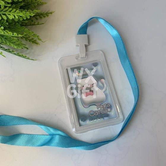Imagem de Porta Cartão Crachá Transparente com Cordão Colorido - Interponte / WX Gift