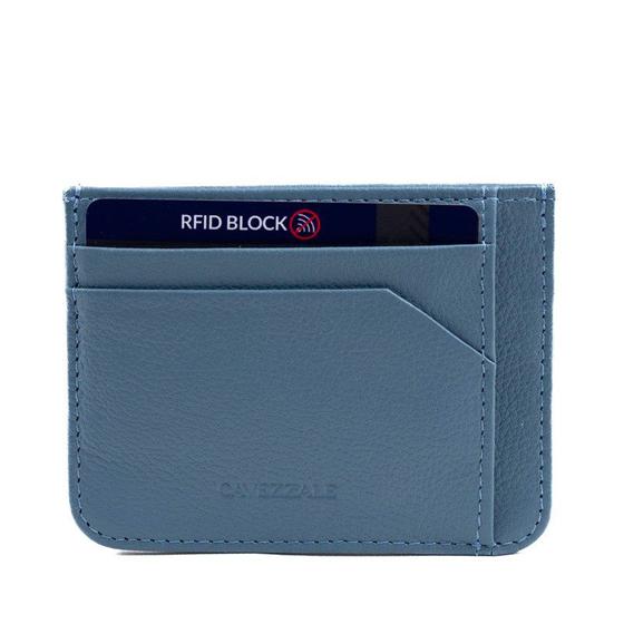 Imagem de Porta Cartão de Couro Cavezzale Rfid Block Denim 103700