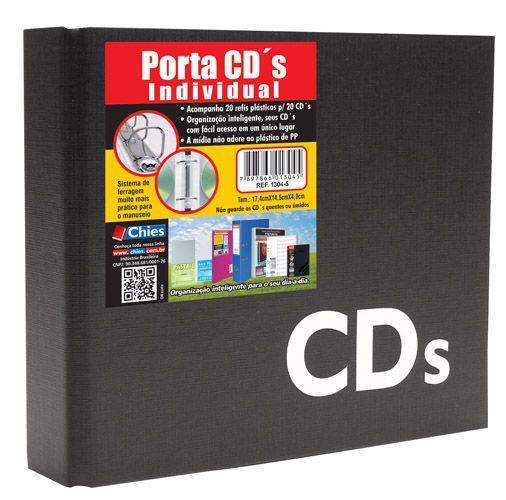 Imagem de Porta CDs Individual Chies com refis para 20 CDs Preto 1304-5